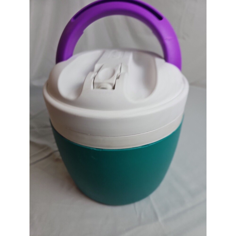 Vintage Igloo Personal Cooler Teal Purple White Lunch Cooler Made in USA